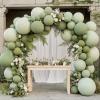 108Pcs Dusty Green Double Stuffed Balloons Different Size, 18/12/10/5 inch Light Olive Mist Green Balloons Garland Arch kit for Baby Shower Neutral Birthday Bridal Party Decoration view 4