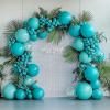 108Pcs Teal Double Stuffed Balloons Different Size, 18/12/10/5 inch Turquiose Balloons Garland Arch kit for Birthday Baby Shower Dolphin Mermaid Engagement Anniverasry Party Decoration view 4