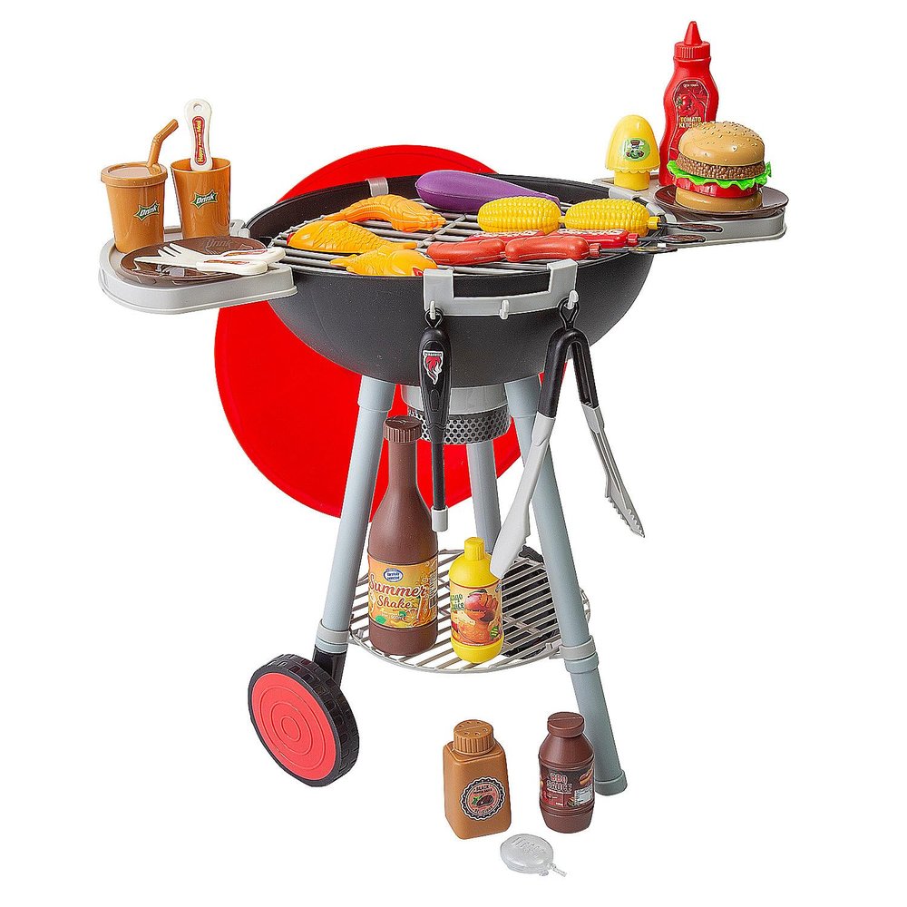 Fun Express 12 3/4" x 22" Interactive BBQ Grill Playset for Kids - 10 Pieces