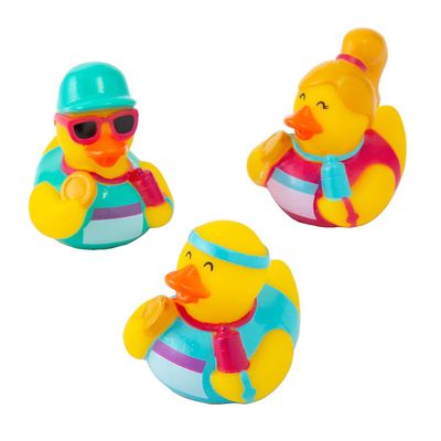 Fun Express 2" x 2 1/4" Marathon Character Rubber Ducks - 12 Pieces