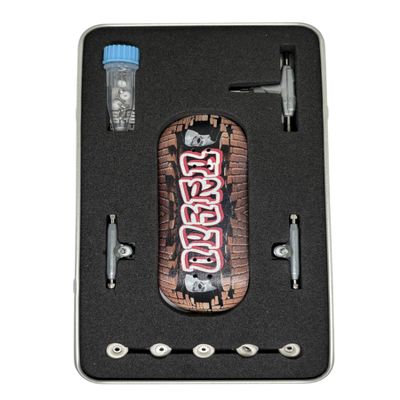 LEEFAI Pro Fingerboard Complete 32 * 96mm Maples Wood Deck,UV Printing Graphic 4.0 Trucks Regular kingpins & 5 Urethane Bearing Wheels-Op3ra V3-The Wall