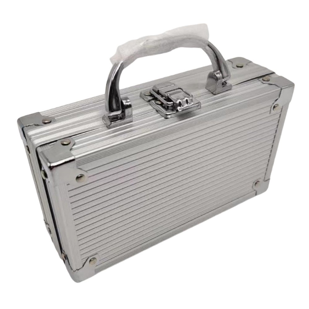 kowaku Aluminum Alloy Chip Case Chip Holder Storage Case Lockable Storage Container Hold 100 Chips Chip Carrier for Activities Party