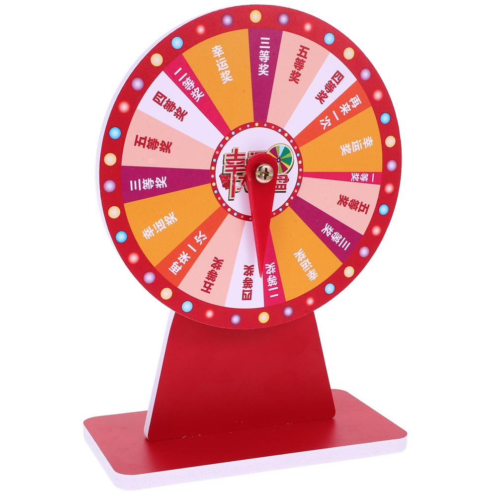 ABOOFAN Desktop Prize Turntable Game Wheel Stand for Parties and Events Portable Raffle for Fun and Engagement Activities