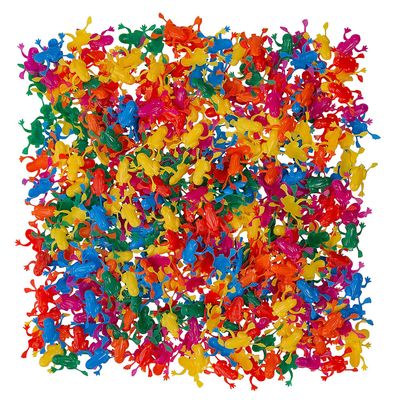 Fun Express 2" Mega Bulk 2016 Pieces Mini Bright Colors Plastic Jumping Frogs