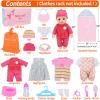 Besurejoy 12'' Baby Doll Nursery Care Playset with 4 Outfits,Clothes Hanger,Swaddle Blanket,Feeding Bottle,Diaper,Bib and Accessories.Dress-Up Pretend Play Reborn Toy Set for Girl Toddler Kids Ages 3+ view 2