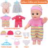 Besurejoy 12'' Baby Doll Nursery Care Playset with 4 Outfits,Clothes Hanger,Swaddle Blanket,Feeding Bottle,Diaper,Bib and Accessories.Dress-Up Pretend Play Reborn Toy Set for Girl Toddler Kids Ages 3+ view 4