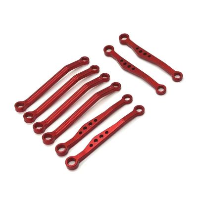 cvking Compatible with WPL C64 1/16 Remote Control Car Upgrade Parts Accessories Metal for Chassis Link Rod Pull Rod Set RC Links Linkage(Red)