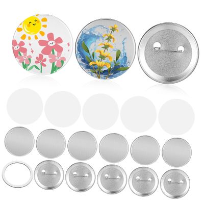 DOITOOL 100sets Badge Pins DIY Pin Button Making Supplies Kit Back Covers and Films