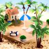 10 Pcs 14cm Tropical Coconut Tree Model Green Cupcake Topper Trees Hawaii Cake Dessert Toppers Miniature Palm Tree Figurines Rainforest Diorama Trees Small Jungle Models for Aquarium Garden view 3