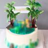 10 Pcs 14cm Tropical Coconut Tree Model Green Cupcake Topper Trees Hawaii Cake Dessert Toppers Miniature Palm Tree Figurines Rainforest Diorama Trees Small Jungle Models for Aquarium Garden view 4
