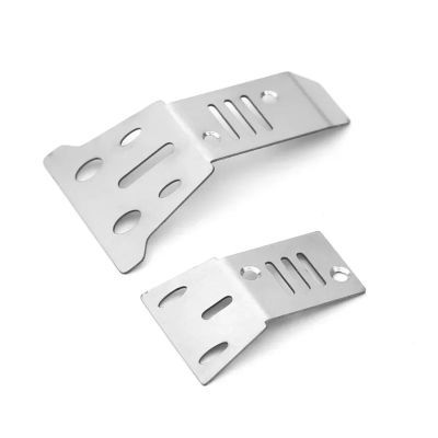 2pcs Stainless Steel Front and Rear Chassis Armor Protector for ARR-ma 1/14 for Mo-jave for Gr-om RC Car Upgrade Parts Accessories
