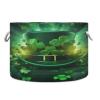 YETTASBIN St. Patrick's Day Hat Cotton Rope Basket Large Round Baby Laundry Basket Toy Blanket Books Storage Bin for Bedroom Bathroom Nursery Home Decor, 20 x 14 Inch view 1