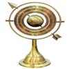 Decorative Brass Armillary Sphere Globe Zodiac Stand Antique Style Desktop Miniature Etched Hghlights Continents And Longitude Lines Adding An Educational Touch For Birthdays office Opening view 1