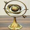 Decorative Brass Armillary Sphere Globe Zodiac Stand Antique Style Desktop Miniature Etched Hghlights Continents And Longitude Lines Adding An Educational Touch For Birthdays office Opening view 3
