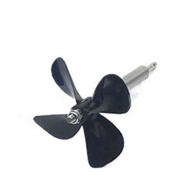 4mm Stainless Steel Shaft Assembly with Four-Leaf PC Propeller, RC Boat Parts, Multiple Length Options(200mm-150mm 60mm-Left-Black)