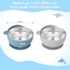 Wesketch 2 Pack Stainless Steel Baby Bowls with Suction, Toddler Bowls with Removable Silicone Shell for Kids, Non-Slip Toddler Baby Feeding Set Dishwasher Safe-Gray & Blue view 2