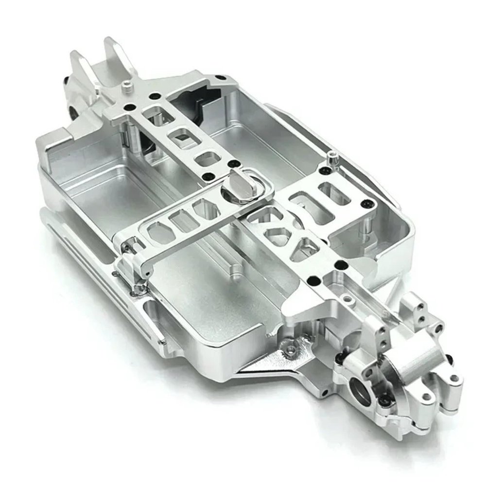 for M-JX for Hy-per Go 16207 16208 16209 16210 H16 M162 Metal Body Chassis 1/16 RC Car Upgrade Parts Accessories(Silver)