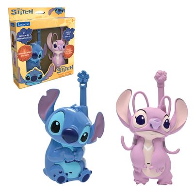 Lexibook, Disney Stitch, 3D Stitch and Angel walkie-talkies, 500 m range, 2 communication channels, belt clip, blue/pink, TW18D1