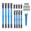 8pcs Metal Push Rod Toe Links Turnbuckle 5319X 5338R for 1/10 for Trxs for Sum-mit for Revo 3.3 RC Car Upgrade Parts Accessories D251(Blue) view 1