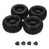 4pcs 125mm Rubber 1/10 RC for Monster Truck Tires and Wheel Rims 12mm Hex with Nylon 4mm Lock Nuts for Trxs for Hi-Moto for HSP for HPI(DLT005) view 1