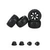 4pcs 125mm Rubber 1/10 RC for Monster Truck Tires and Wheel Rims 12mm Hex with Nylon 4mm Lock Nuts for Trxs for Hi-Moto for HSP for HPI(DLT005) view 3
