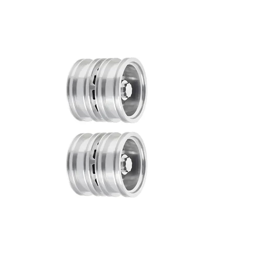 for Tam-iya Complete Set Aluminum Front & Rear Wheel Hubs Rims for 1/14 for Ta-Miya Tractor Climbing Trailer RC Car Upgrade Parts(White)
