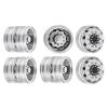for Tam-iya Complete Set Aluminum Front & Rear Wheel Hubs Rims for 1/14 for Ta-Miya Tractor Climbing Trailer RC Car Upgrade Parts(White) view 2