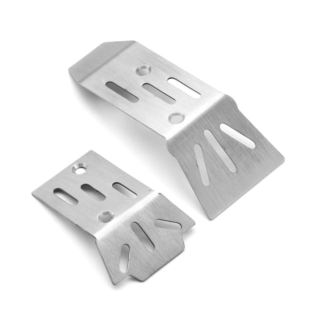 2pcs Stainless Steel Front and Rear Chassis Armor Protector for ARR-ma 1/18 for Gra-nite for Gr-om RC Car Upgrade Parts Accessories
