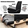 2 Front Car Seat Covers for Bentley Continental Flying Spur 2006-2013 Waterproof Seat Covers with Lumbar Support Nappa Leather Car Seat Cover for Bentley Continental Flying SpurBlack&Gray-Standard view 4