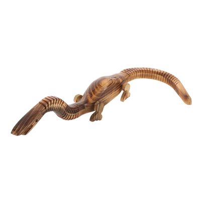 BESTonZON Dinosaur Model Dinosaur Tiny Figures Mini Figures Decor Wood Figurine Simulation Animal Miniature Model Realistic Wooden Light Brown