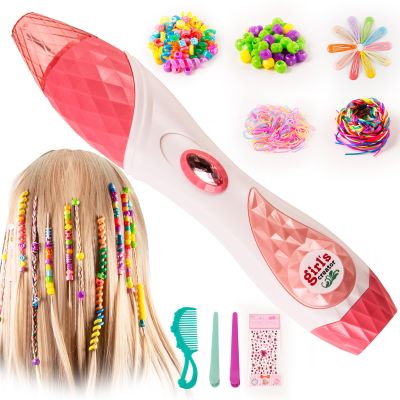 BESCOST DIY Hair Braiding Machine with Beads - Kids Automatic Hair Styling Tool & Jewelry Maker Kit, Ideal Easter Basket Filler, Birthday Gift for Girls Age 5 6 7 8 9 10 11 12 Year Old