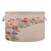 Burbuja Floral Design Round Storage Basket with Cotton Rope Handles, Laundry Basket for Blankets, Toys, Nursery, Living Room Decoration view 1