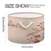 Burbuja Floral Design Round Storage Basket with Cotton Rope Handles, Laundry Basket for Blankets, Toys, Nursery, Living Room Decoration view 2