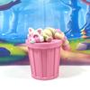 3D Printed Racoon with Trash Can, Articulated Pink Racoon, 3D Printed Trash can, Medium Raccoon Toy, Trash Panda, Fidget ADHD Autism Toy AR007-Medium-Pink view 2