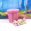 3D Printed Racoon with Trash Can, Articulated Pink Racoon, 3D Printed Trash can, Medium Raccoon Toy, Trash Panda, Fidget ADHD Autism Toy AR007-Medium-Pink view 3