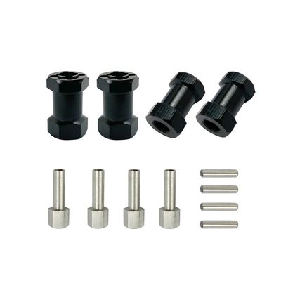 4pcs Aluminum RC Car 12mm Hex Hub Drive Adaptor 15/20/25mm Combiner Coupler for 1/10 RC Crawler Axial SCX10 D90(20mm Black)