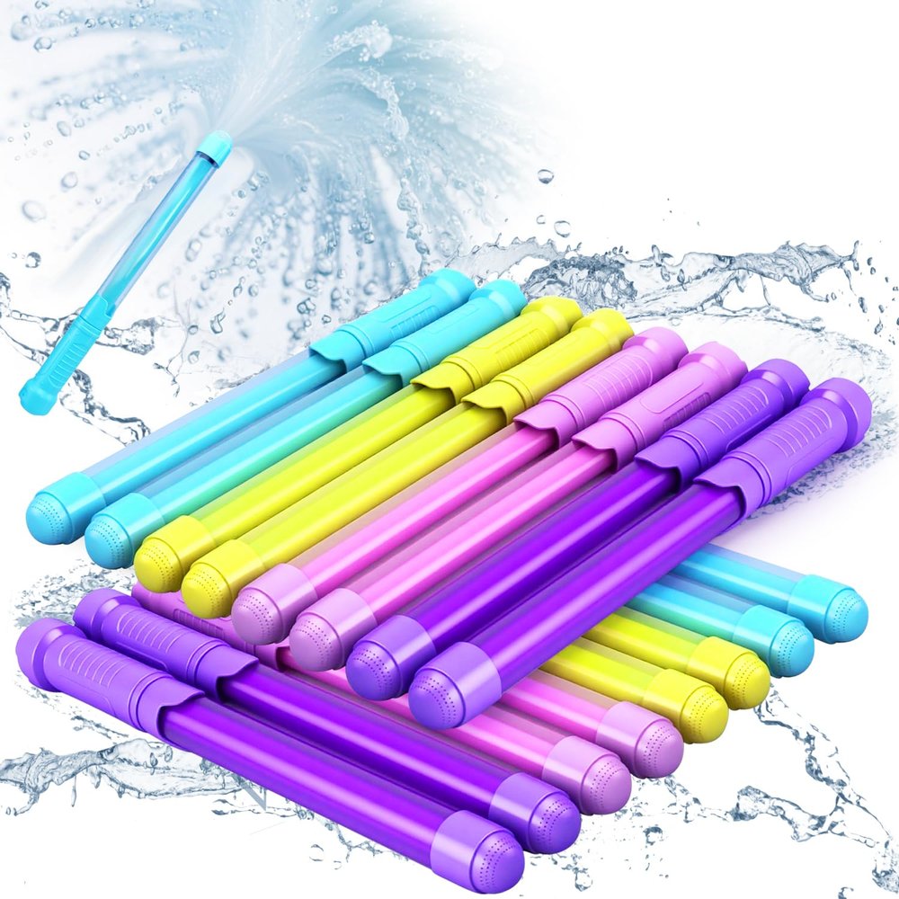 12 Pack Water Soaker Bulk, Super Water Blaster Soaker Gun Set Shoot Up to 40 Feet - Adults Outdoor Super Blaster Water Guns for Kids Age 3-4-5-8-12 Swimming Pool Outdoor Toys (12 pcs/Style A)