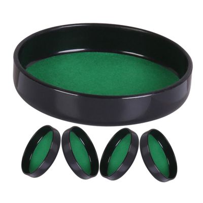 BESTonZON 5pcs Dice Cup Bottom Holder Felt-lined Replacement Shaker Tray for Dice Games Compatible Standard Cups for Parties and Entertainment Venues