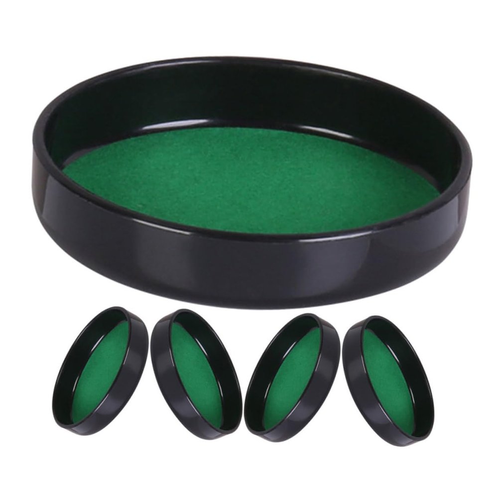 BESTonZON 5pcs Dice Cup Bottom Holder Felt-lined Replacement Shaker Tray for Dice Games Compatible Standard Cups for Parties and Entertainment Venues