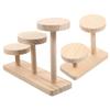 MAGICLULU 2-Piece Wooden Display Stand Tiered Riser for Figures Minimalist Desktop Organizer Decorative Ladder Shelf for Collectibles and Jewelry view 1