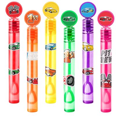 Race Car Party Favors for Kids 24PCS Racing-Themed Mini Bubble Wands, Great for Birthday Supplies, Piata Fillers, Goodie Bags & Classroom Rewards