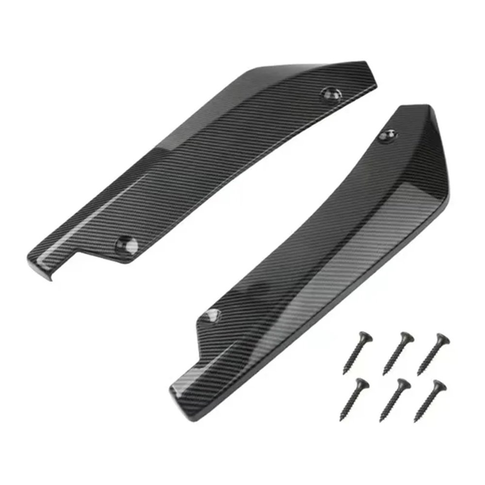 2PC Rear Bumper Lip Wrap Angle Diffuser Splitter Canard Spoiler Protector Compatible With VW Golf Mk8 MK7 MK7.5 MK6 MK5 GTI GTD GTE R R-LINE(Carbon fiber look)