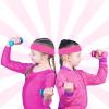 Bememo 36 Pcs Neon Sweatbands Set for Kids Adult 12 Headbands 24 Wristbands Bulk Sports Sweat Bands Athletic for Basketball Tennis Running Gym Student Gifts Glow Party(Pink,Small) view 2