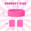 Bememo 36 Pcs Neon Sweatbands Set for Kids Adult 12 Headbands 24 Wristbands Bulk Sports Sweat Bands Athletic for Basketball Tennis Running Gym Student Gifts Glow Party(Pink,Small) view 3