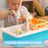 Color Changing Play Sink with Running Water, Kids Sink Toy with Electric Dishwasher, Chopping Sounds and Automatic Water Cycle System, Pretend Role Play Kitchen Sink for Toddler Birthday Gift view 2