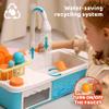 Color Changing Play Sink with Running Water, Kids Sink Toy with Electric Dishwasher, Chopping Sounds and Automatic Water Cycle System, Pretend Role Play Kitchen Sink for Toddler Birthday Gift view 4