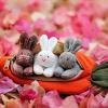 3 Bunnies In Carrot Purse - Bunny Purse, Plush Three Bunnies Bag | Easter Bag With Rabbits, Kids Cute Carrot-Shaped Handbag, Plush Bunny Handbag, Rabbit Carrot Tote Pouch For Children view 2