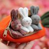 3 Bunnies In Carrot Purse - Bunny Purse, Plush Three Bunnies Bag | Easter Bag With Rabbits, Kids Cute Carrot-Shaped Handbag, Plush Bunny Handbag, Rabbit Carrot Tote Pouch For Children view 3