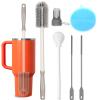 15.7" Silicone Bottle Brush Set - 6 Pack Water Bottle and Straw Cleaner Brush Long Handle for Hydro Flasks, Sports Bottles & Reusable Straw, Narrow Neck Containers, Tumblers, Glassware view 1