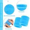 Bememo 24 Pcs Neon Wristbands for Kids End of The Year Student Gifts Bulk Tennis Wrist Sweatbands 80s Neon Youth Basketball Wrist Bands for Boys Girls 90s Glow Party School Supplies(Blue) view 4